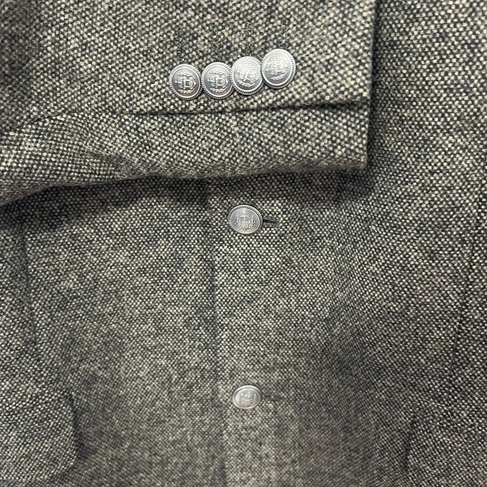 Pierre‎ Laurant Mens 40L Birdseye Sport Coat Blazer Nailhead Jacket Classic Wool